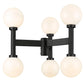 Z-Lite Laurent 30" W x 27" H 6-Light Black Outdoor Post Mount Fixture With Opal Glass Shade
