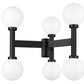 Z-Lite Laurent 30" W x 27" H 6-Light Black Outdoor Post Mount Fixture With Opal Glass Shade