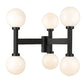 Z-Lite Laurent 30" W x 27" H 6-Light Black Outdoor Post Mount Fixture With Opal Glass Shade