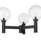 Z-Lite Laurent 39" W x 23" H 3-Light Black Outdoor Post Mount Fixture With Clear Seedy Glass Shade