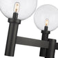 Z-Lite Laurent 39" W x 23" H 3-Light Black Outdoor Post Mount Fixture With Clear Seedy Glass Shade
