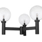 Z-Lite Laurent 39" W x 23" H 3-Light Black Outdoor Post Mount Fixture With Clear Seedy Glass Shade