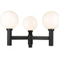 Z-Lite Laurent 39" W x 23" H 3-Light Black Outdoor Post Mount Fixture With Opal Glass Shade