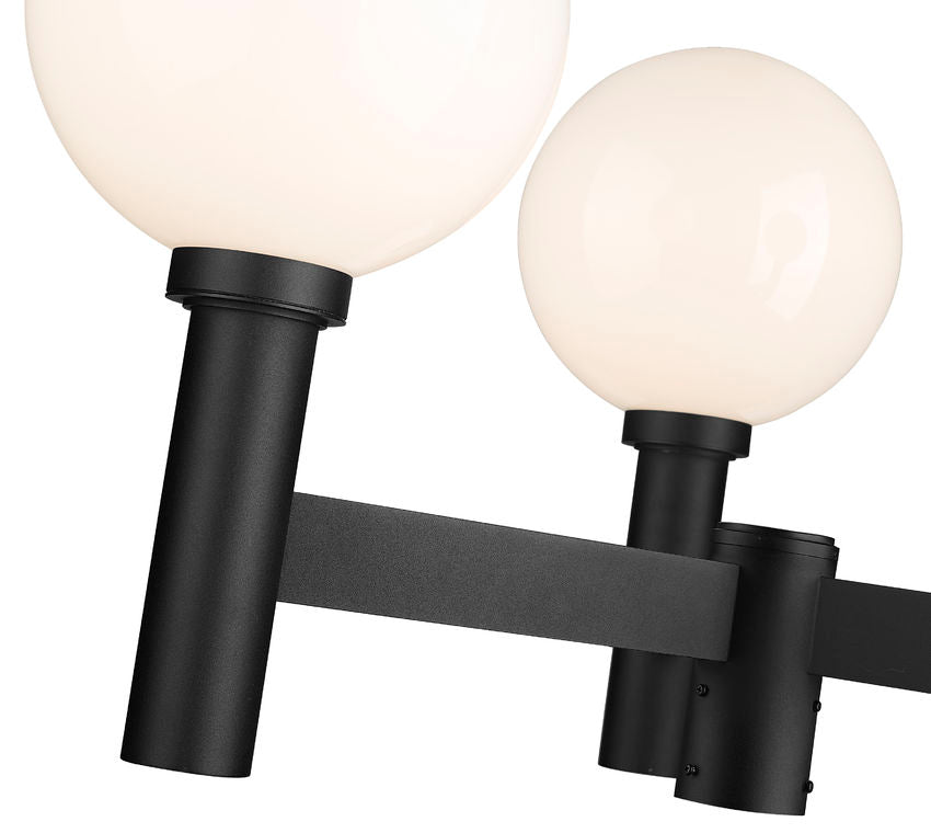 Z-Lite Laurent 39" W x 23" H 3-Light Black Outdoor Post Mount Fixture With Opal Glass Shade