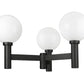 Z-Lite Laurent 39" W x 23" H 3-Light Black Outdoor Post Mount Fixture With Opal Glass Shade