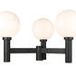 Z-Lite Laurent 39" W x 23" H 3-Light Black Outdoor Post Mount Fixture With Opal Glass Shade