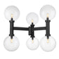 Z-Lite Laurent 39" W x 35" H 6-Light Black Outdoor Post Mount Fixture With Clear Seedy Glass Shade