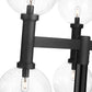 Z-Lite Laurent 39" W x 35" H 6-Light Black Outdoor Post Mount Fixture With Clear Seedy Glass Shade