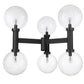 Z-Lite Laurent 39" W x 35" H 6-Light Black Outdoor Post Mount Fixture With Clear Seedy Glass Shade