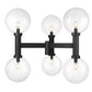 Z-Lite Laurent 39" W x 35" H 6-Light Black Outdoor Post Mount Fixture With Clear Seedy Glass Shade