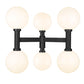 Z-Lite Laurent 39" W x 35" H 6-Light Black Outdoor Post Mount Fixture With Opal Glass Shade