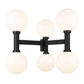 Z-Lite Laurent 39" W x 35" H 6-Light Black Outdoor Post Mount Fixture With Opal Glass Shade