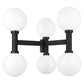 Z-Lite Laurent 39" W x 35" H 6-Light Black Outdoor Post Mount Fixture With Opal Glass Shade