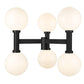 Z-Lite Laurent 39" W x 35" H 6-Light Black Outdoor Post Mount Fixture With Opal Glass Shade