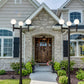 Z-Lite Laurent 597MP3-519P-BK 3-Light Black Aluminum White Opal Glass Shade Outdoor Post Mounted Fixture