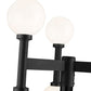 Z-Lite Laurent 597MP6-5010P-BK 6-Light Black Aluminum White Opal Glass Shade Outdoor Post Mounted Fixture