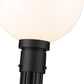 Z-Lite Laurent 597PHB-519P-BK 1-Light Black Aluminum White Opal Glass Shade Outdoor Post Mounted Fixture