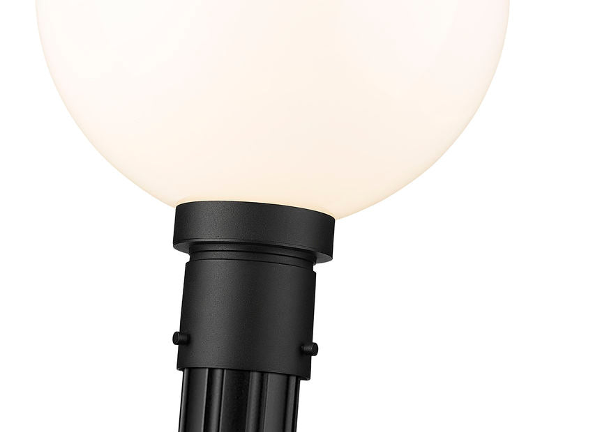 Z-Lite Laurent 597PHB-519P-BK 1-Light Black Aluminum White Opal Glass Shade Outdoor Post Mounted Fixture