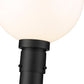 Z-Lite Laurent 597PHB-567P-BK 1-Light Black Aluminum White Opal Glass Shade Outdoor Post Mounted Fixture