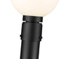Z-Lite Laurent 597PHM-567P-BK 1-Light Black Aluminum Frame White Opal Glass Shade Outdoor Post Mounted Fixture