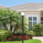 Z-Lite Laurent 597PHM-567P-BK 1-Light Black Aluminum Frame White Opal Glass Shade Outdoor Post Mounted Fixture
