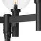 Z-Lite Laurent 599BP3-564P-BK 3-Light Black Aluminum Clear Seedy Glass Shade Outdoor Post Mounted Fixture