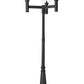 Z-Lite Laurent 599BP3-564P-BK 3-Light Black Aluminum Clear Seedy Glass Shade Outdoor Post Mounted Fixture
