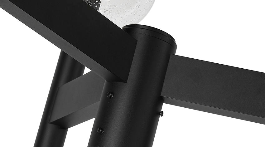 Z-Lite Laurent 599MP3-564P-BK 3-Light Black Aluminum Clear Seedy Glass Shade Outdoor Post Mounted Fixture