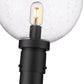 Z-Lite Laurent 599PHB-567P-BK 1-Light Black Aluminum Clear Seedy Glass Shade Outdoor Post Mounted Fixture