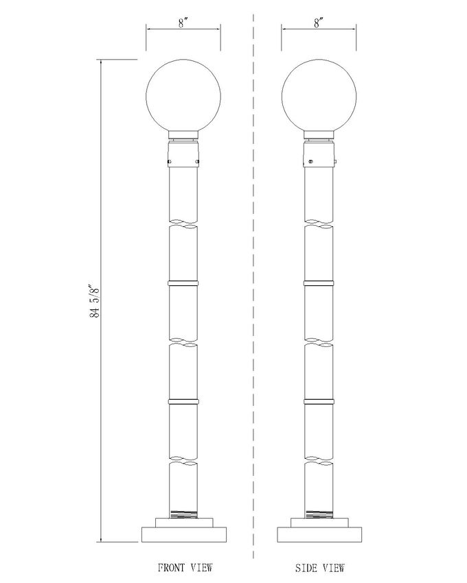 Z-Lite Laurent 599PHM-567P-BK 1-Light Black Aluminum Clear Seedy Glass Shade Outdoor Post Mounted Fixture