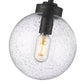 Z-Lite Laurent 8" 1-Light Black Aluminum Outdoor Pendant Light With Clear Seedy Glass Shade