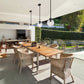 Z-Lite Laurent 8" 1-Light Black Aluminum Outdoor Pendant Light With Clear Seedy Glass Shade