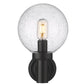 Z-Lite Laurent 8" 1-Light Black Aluminum Outdoor Wall Sconce With Clear Seedy Glass Shade