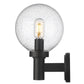 Z-Lite Laurent 8" 1-Light Black Aluminum Outdoor Wall Sconce With Clear Seedy Glass Shade