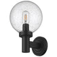 Z-Lite Laurent 8" 1-Light Black Aluminum Outdoor Wall Sconce With Clear Seedy Glass Shade