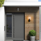 Z-Lite Laurent 8" 1-Light Black Aluminum Outdoor Wall Sconce With Clear Seedy Glass Shade