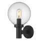 Z-Lite Laurent 8" 1-Light Black Aluminum Outdoor Wall Sconce With Clear Seedy Glass Shade