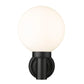 Z-Lite Laurent 8" 1-Light Black Aluminum Outdoor Wall Sconce With Opal Glass Shade
