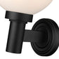 Z-Lite Laurent 8" 1-Light Black Aluminum Outdoor Wall Sconce With Opal Glass Shade