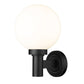 Z-Lite Laurent 8" 1-Light Black Aluminum Outdoor Wall Sconce With Opal Glass Shade