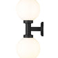 Z-Lite Laurent 8" 2-Light Black Aluminum Outdoor Wall Sconce With Opal Glass Shade