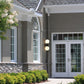 Z-Lite Laurent 8" 2-Light Black Aluminum Outdoor Wall Sconce With Opal Glass Shade