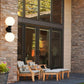 Z-Lite Laurent 8" 2-Light Black Aluminum Outdoor Wall Sconce With Opal Glass Shade