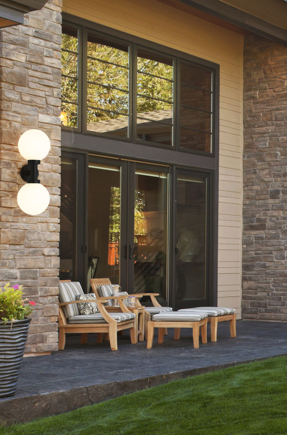 Z-Lite Laurent 8" 2-Light Black Aluminum Outdoor Wall Sconce With Opal Glass Shade