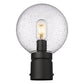 Z-Lite Laurent 8" W x 12" H 1-Light Black Outdoor Post Mount Fixture With Clear Seedy Glass Shade
