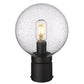Z-Lite Laurent 8" W x 12" H 1-Light Black Outdoor Post Mount Fixture With Clear Seedy Glass Shade
