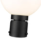 Z-Lite Laurent 8" W x 12" H 1-Light Black Outdoor Post Mount Fixture With Opal Glass Shade