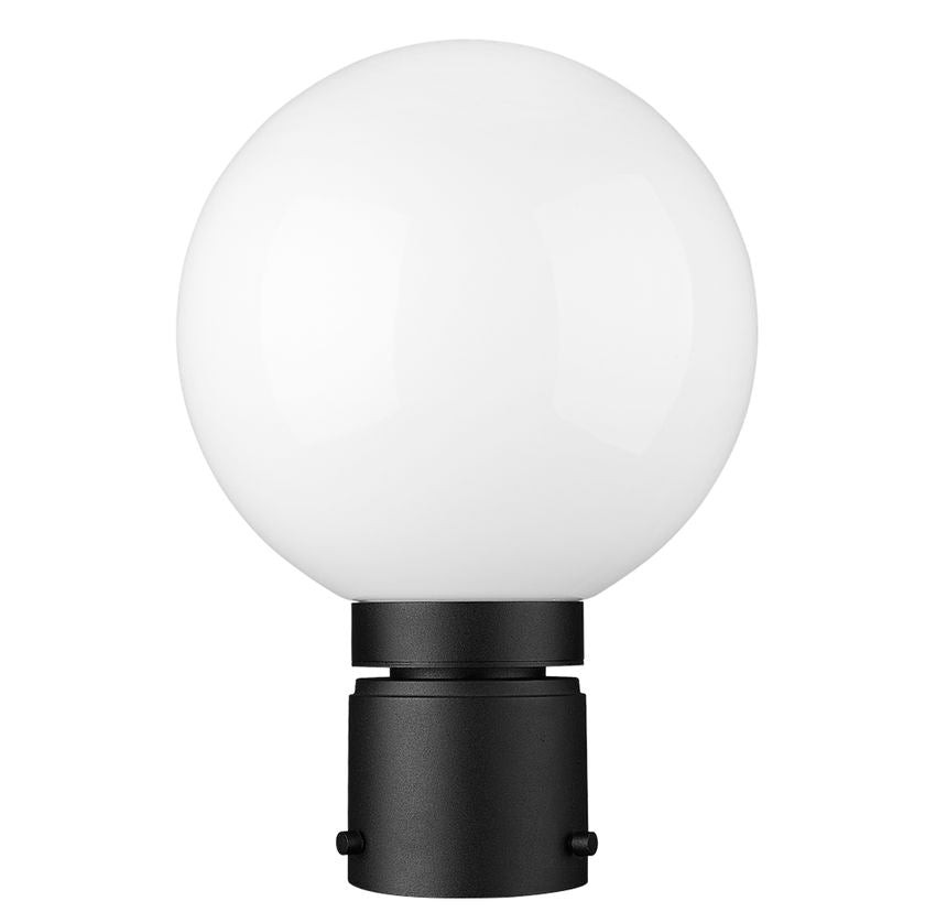 Z-Lite Laurent 8" W x 12" H 1-Light Black Outdoor Post Mount Fixture With Opal Glass Shade