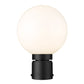 Z-Lite Laurent 8" W x 12" H 1-Light Black Outdoor Post Mount Fixture With Opal Glass Shade