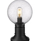 Z-Lite Laurent 8" W x 14" H 1-Light Black Outdoor Pier Mounted Fixture and Round Pier Mount Hardware With Clear Seedy Glass Shade